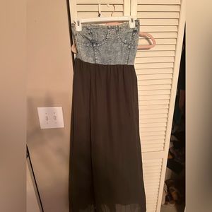 Denim olive Maxi dress